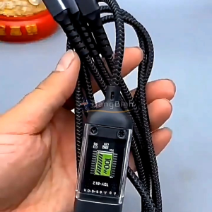 Dây Sạc Nhanh Dây Sạc Tự Ngắt 100w 3in1 Màn Hình Led Cho iPhone Type-C Usb Micro Dây Sạc Và Đồng Bộ Dữ Liệu