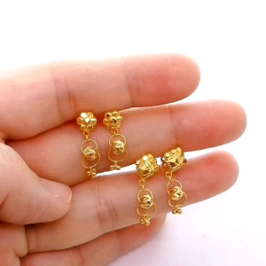 Subang Gantung Budak Skru Design Indian Emas 916 Yon Hing