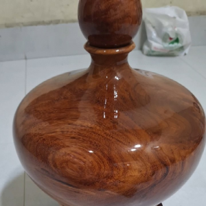 Bình phú quý gỗ gõ đỏ cao cả bi 30cm x24cm x24cm
