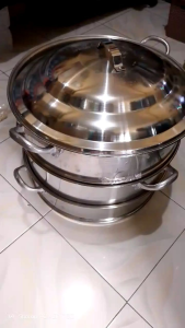 52CM JUMBO STEAMER FOOD 3LAYER ALUMINUM BIG SIZE & HEAVYDUTY