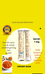 krecek sayur kulit sapi asli 1kg(rambak sayur dari kulit sapi asli 1 ball) untuk sambel goreng oseng-oseng mercon tidak hancur kenyal gurih