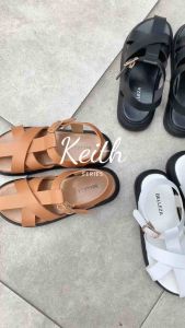 BELLEZA KEITH Sepatu Sandal Wanita Silang Sendal Beleza Wedges Model dua Tali Strap Belakang Hak Tinggi Sole 4cm Belezza Cewek Bellezza Kekinian Premium Terbaru Shoes Mall Official Store