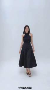 Welabelle Anastasia Skirt Midi A-Line Y2K / Rok Panjang High Waist (B81)