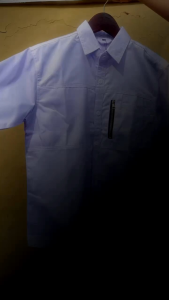 KEMEJA BEST SELLER-KEMEJA LAPANGAN PANJANG ZIPPER PUTIH NON STRETCH ORIGINAL PREMIUM THE QACIP BIG SIZE/COD