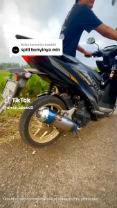 Knalpot standar racing stainless BLUE Original ARRON SPEED inlet 38mm suara no pecah pecah VARIO BEAT Nmax PCX