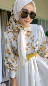 Kain Shantel Premium Bahan Gamis Dress Tunik Lembut Flowly Harga per 1/2 meter Kain Floral Berkualitas Bahan Moda Vintage - Lazada