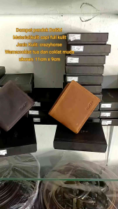 Dompet Kulit Pria Original Kulit Asli/Dompet Lipat Tidur/Dompet Kulit Asli Garut Dengan 2 Pilihan Warna Elegan Hitam Dan Coklat