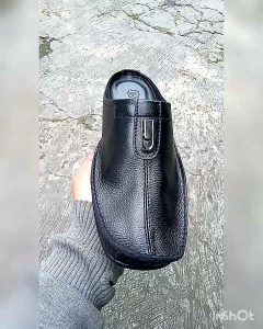 Castury sandal sepatu selop bustong tutong pria/cowo Fulkulit 100% kulit sapi warna putih terlaris produk baru trendi kekinian dan awet