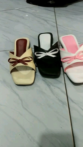 sandal wanita terbaru model teplek selop pita cantik 37-41
