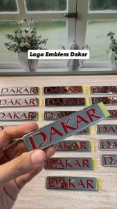 Logo Emblem Pajero Dakar merah chrome