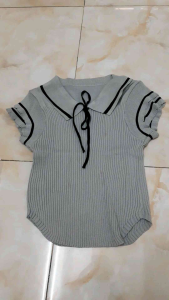 Áo Len Nữ Cổ Bẻ Buộc Nơ Tay Bèo Viền Thời Trang Đi Chơi Đi Làm Dưới 54kg Shop Habis