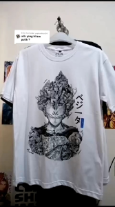Kaos Vegeta Story Art Hitam Putih - Nimea
