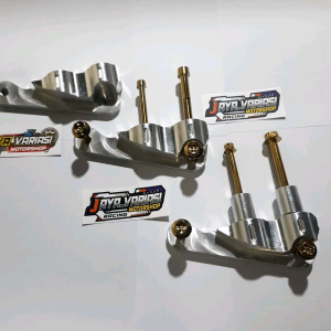 Breket Kaliper Monoblok 4Piston 4P Kiri Full Cnc Disc Cakram 220mm Dan Disc 260mm Pnp Matic Honda Beat /Vario /Scoopy/ Genio/ Spacy