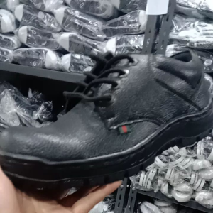 sepatu kulit safety pendek tali