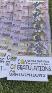 (43) พวงมาลัยใส่เงิน (เรนโบว์ใหญ่) เปลี่ยนใส่แบงค์จริงได้