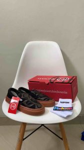 SEPATU MAHONK || Slip On Motif Black Gum Ready 36-43 Termurah