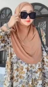 Gamis Set Hijab Kekinian Dewasa Set Hijab Terbaru 2025 Bahan Rayon Premium Gamis Lebaran 2025 Dress Dewasa Kondangan Busui