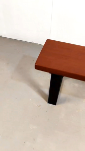 A403. Chengal Emas Solid Wood Rustic Bench with Wood Burl / Shoe Bench