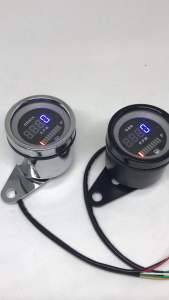 Speedometer Bulat 2in1 Digital Rpm plus Fuel Meter/ Amper Bensin Untuk Semua Jenis Motor Custom