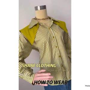 SHANE CLOTHING NEW SHIRT KEMEJA STRIPES KOMBINASI /KEMEJA WANITA GARIS WARNA WARNI 2563