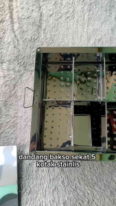 dandang bakso sekat 5 kotak stainlis UK 35 cm