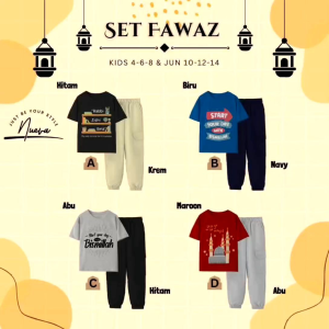 Setelan Anak Laki Laki Muslim Nueva Set Celana Jogger Anak Cowok