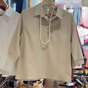 Blouse for over size 3/4 sleeve with collar  3 botton  cotton for casual wear