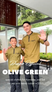 Baju Koko Couple Ayah dan Anak Bahan Toyobo Import Warna Denim Dan Burgundi Terbaru 2025