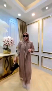 Hijab Set Gamis Rayon Diamond Twill Premium Busui Friendly Kancing Kerah - Viral Syari