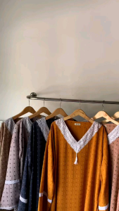 TERMURAH!! Abaya sholat uragiri crinkle motif polkadot