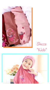 (COD) Sheza \"Kids\" Jilbab Anak Rempel Tali Hijab Bordir Strawberry Kerudung Stella Bergo Tanggung