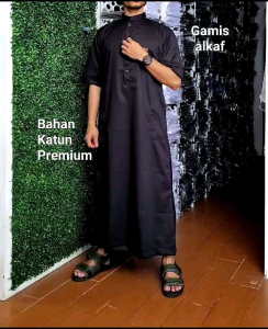 Gamis pria jubah arab lengan pendek