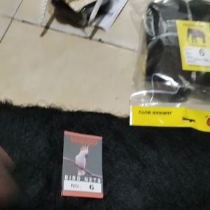 Jaring burung no 6 nilon hitam 3x14 meter sudah dengan tali