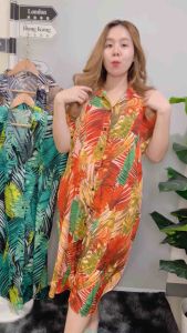 🌷เดรสยาว ปกเชิ้ต  กระดุมหน้า เดรสผ้านิ่มพลิ้วทรงสวย มีกระเป๋า สวมใส่สบาย  คุณภาพดีจ้า