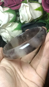 100% High Quality Natural Xin Jiang Jade/Golden Silk Jade bangle 59mm 100% 纯天然高货新疆三彩玉金丝玉水墨画天然金黄底手镯 59mm