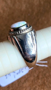 CINCIN PERMATA OPAL PUTIH PELANGI ASLI PERMATA BATU STONE FOR RING CINCIN HIGH QUALITY GERM STONE