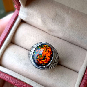 Cincin Batu Black Opal Super Top