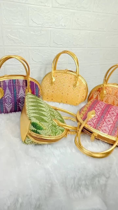 TAS TANGAN WANITA PESTA/TAS HANDLE GOLD/TAS BATIK SONGKET