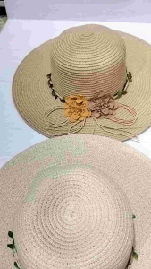 หมวกสานรอบศีรษะ 58 59 cm หมวกชายหาด กันแดด สีทูโทน มี4สี สินค้าพร้อมส่ง