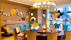 Set Balon Decoration Astronot Happy Birthday
