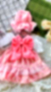 ชุดแฟชั่นเด็ก เดรสแขนแก้วแต่งระบาย จัดเซตพร้อมหมวก