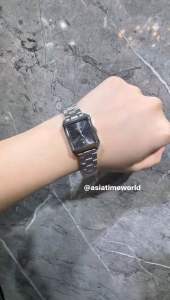 [Original] A8194L SS-4 Balmer Elegance Square Sapphire Womens Watch with Black Dial and Silver Stainless Steel Bracelet | Official Warranty