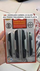Doorguard Carbon lis silver penahan pintu mobil 4pcs bahan plastik