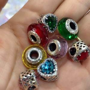 Charm radian đính đá pha lê bạc S925 xỏ vòng panda vòng trầm vĩnh viễn bảo hành bạc