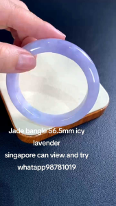 Jadeite bangle/jade bangle 56.5mm can view and try singapore/grade A type Burmese jade