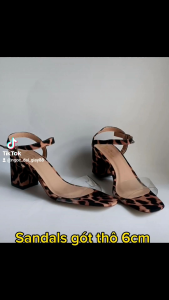 giày xăng đan nữ cao gót thô mũi vuông NĐ206