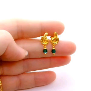 Subang Budak Peacock Skru Design Indian Emas 916 Yon Hing