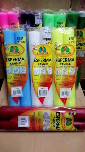 Liwanag Esperma Candle #24 (E#24) Sold per Pack 2 Pieces in a Pack Size: 1.5" Diameter x 11" Height Burning Time: 8 Hours