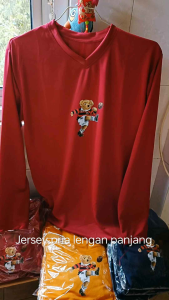 Jersey pria lengan panjang baju atasan sport