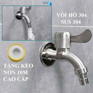 THÂN ĐÚC NGUYÊN KHỐI Vòi hồ inox 304.Vòi hồ inox 304 không han rỉ ren 21vòi xả máy giặt. Vòi hồ máy giặt